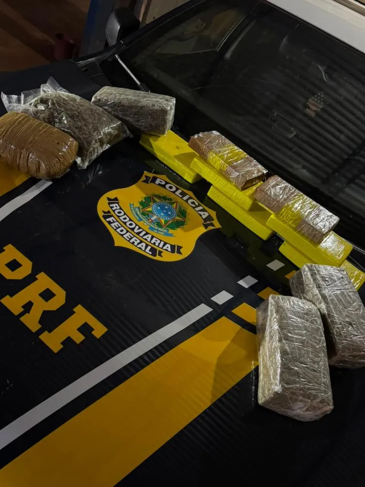 PRF apreende mais de 12 kg de cocaína e skunk em ônibus na BR-425, em Guajará-Mirim