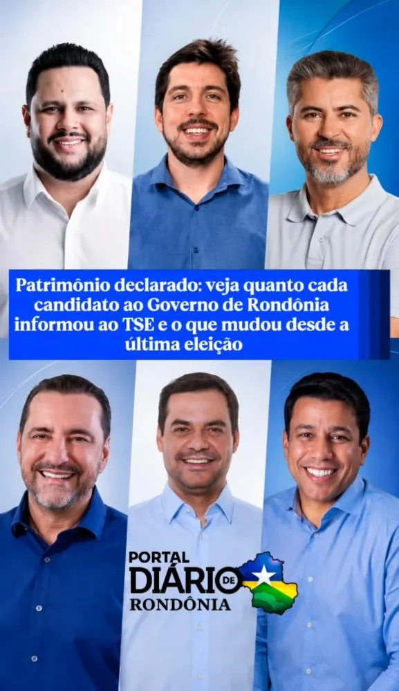 Patrimônio declarado: veja quanto cada candidato ao Governo de Rondônia informou ao TSE e o que mudou desde a última eleição