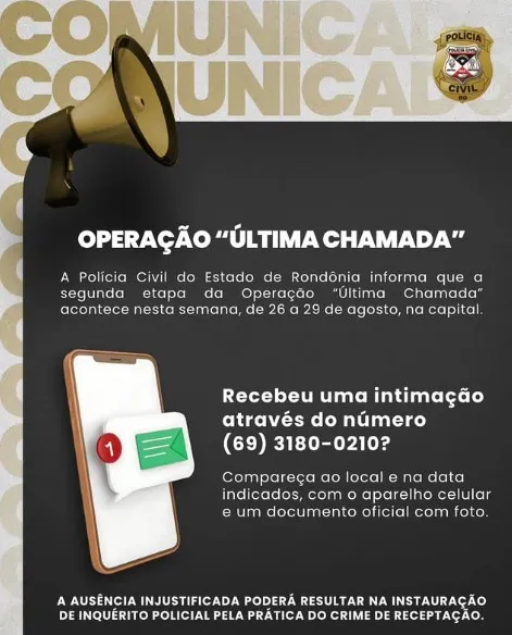 Foto: Reprodução/PCRO